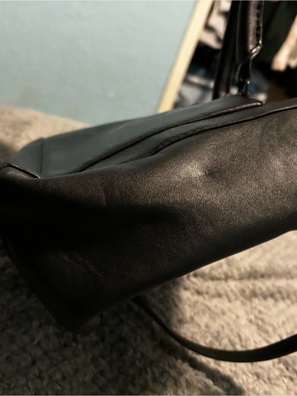 Nine West Black Faux-Leather Dual-Handle Crossbody Satchel